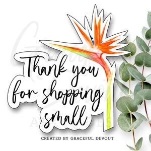 Thank You For Shopping Small- 2" (inches) Sticker (96ct.) [GD150-96]